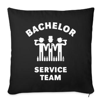 Équipe de service pour célibataires (Marié / enterrement de vie de garçon / Blanc) - Housse de coussin décorative 45 x 45 cm - noir - Devant