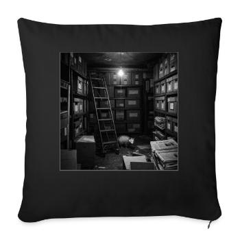 Archives du mystère sur les opossums sur la faune et les animaux sauvages - Housse de coussin décorative 45 x 45 cm - noir - Devant