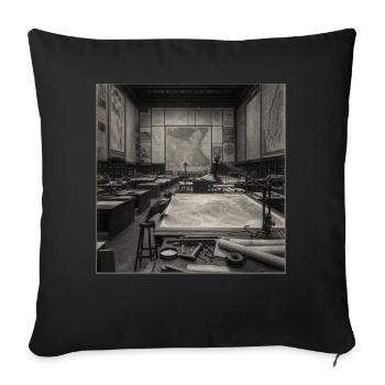 Raven in the Map Archive Vintage Poster Animal Crime - Sofa pillowcase 17,3'' x 17,3'' (45 x 45 cm) - black - Front