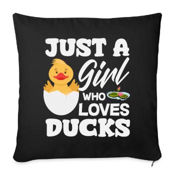 Motifs drôles de canards Citons amoureux de canards - Housse de coussin décorative 45 x 45 cm - noir - Devant