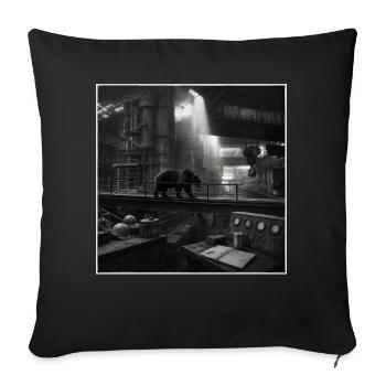 Bear Industry Lost Place Retro Factory Animal Crime - Sofa pillowcase 17,3'' x 17,3'' (45 x 45 cm) - black - Front