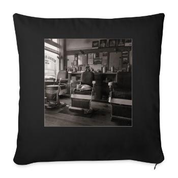 Cat Barbershop Vintage Photo Animal Crime Retro - Sofa pillowcase 17,3'' x 17,3'' (45 x 45 cm) - black - Front