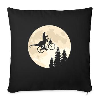 Dino Bicycle Moon Vintage - Sofa pillowcase 17,3'' x 17,3'' (45 x 45 cm) - black - Front