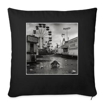 Abandoned Funfair Raccoon Retro Funfair Animal - Sofa pillowcase 17,3'' x 17,3'' (45 x 45 cm) - black - Front