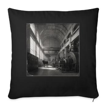 Lost Place Moose Art noir & blanc Crime animalier - Housse de coussin décorative 45 x 45 cm - noir - Devant