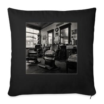 Crime rétro rétro de chat de salon de barbier - Housse de coussin décorative 45 x 45 cm - noir - Devant