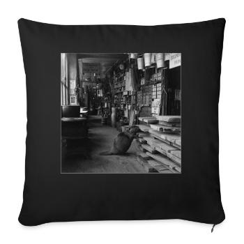 Beaver in the Wood Shop Vintage Retro Animal Crime - Sofa pillowcase 17,3'' x 17,3'' (45 x 45 cm) - black - Front