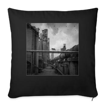 Wolf Lost Place Black & White Art Animal Crime - Sofa pillowcase 17,3'' x 17,3'' (45 x 45 cm) - black - Front