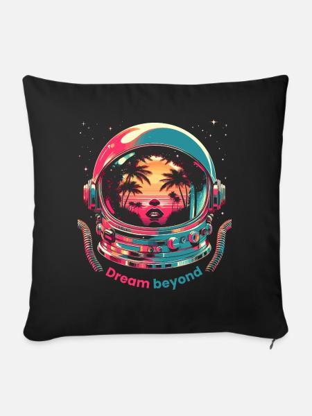 Kosmischer Träumer - Sofakissenbezug 45 x 45 cm - Schwarz