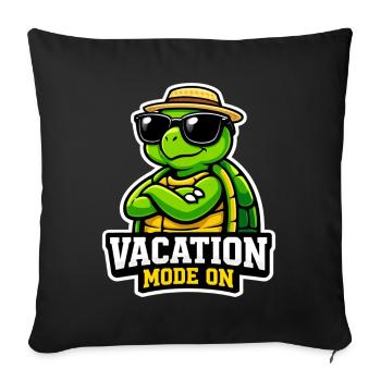 Cool Turtle Vacation Summer Saying Vacation - Sofa pillowcase 17,3'' x 17,3'' (45 x 45 cm) - black - Front