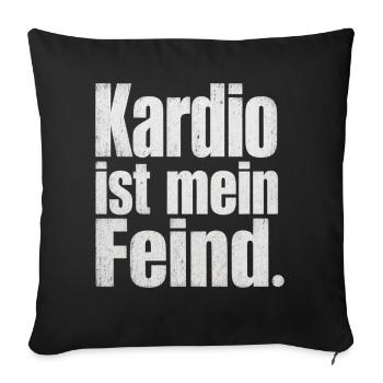 Kardio ist mein Feind Fitness Spruch Gym - Sofakissenbezug 45 x 45 cm - Schwarz - Vorne