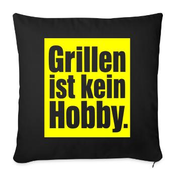 Grill Spruch Geschenk für Männer und Papa Grillfan - Sofakissenbezug 45 x 45 cm - Schwarz - Vorne