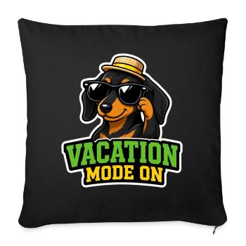 Vacation Fashion On Dachshund Dog Saying Vacation T-Shirt - Sofa pillowcase 17,3'' x 17,3'' (45 x 45 cm) - black - Front