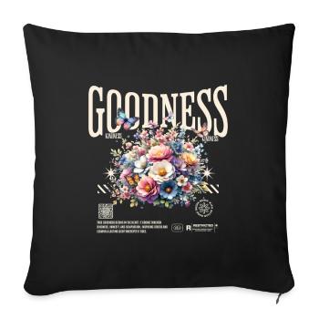Goodness Floral Bouquet Butterflies - Sofa pillowcase 17,3'' x 17,3'' (45 x 45 cm) - black - Front