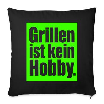 BBQ Spruch Geschenk für Männer & Papa Grillfans - Sofakissenbezug 45 x 45 cm - Schwarz - Vorne