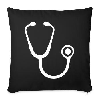 Don de médecine Docteur - Housse de coussin décorative 45 x 45 cm - noir - Devant