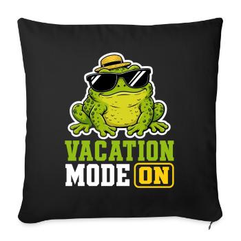 Vacation Mode On Frosch Spruch T-Shirt Lustig - Sofakissenbezug 45 x 45 cm - Schwarz - Vorne
