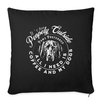 Insigne Dog Love Coffee Motif - Housse de coussin décorative 45 x 45 cm - noir - Devant