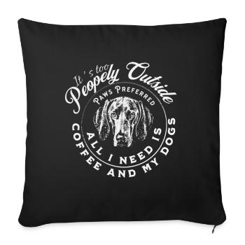 Paws Preferred Coffee Dog - Housse de coussin décorative 45 x 45 cm - noir - Devant