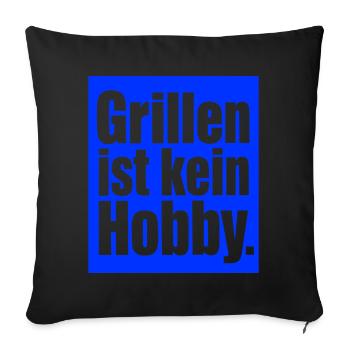 Grillmeister Spruch Geschenk für Männer & Väter - Sofakissenbezug 45 x 45 cm - Schwarz - Vorne