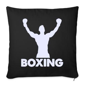 Boxer Sieg Silhouette - Sofakissenbezug 45 x 45 cm - Schwarz - Vorne