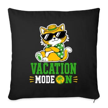 Vacation Mode On Katze Sonnenbrille Motiv - Sofakissenbezug 45 x 45 cm - Schwarz - Vorne
