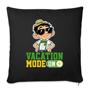 Vacation Mode On Katze Urlaub Spruch Hawaii - Sofakissenbezug 45 x 45 cm - Schwarz - Vorne