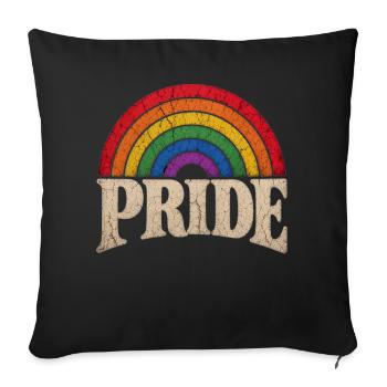 Pride Regenbogen Geschenk für LGBTQ Community - Sofakissenbezug 45 x 45 cm - Schwarz - Vorne