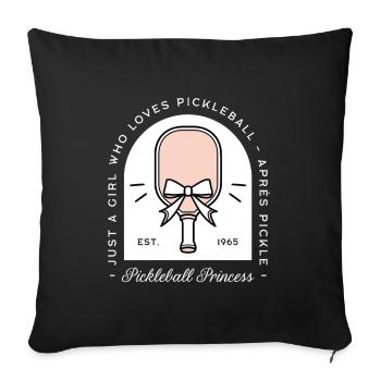 Pickleball-Prinzessin-Mädchen - Sofakissenbezug 45 x 45 cm - Schwarz - Vorne