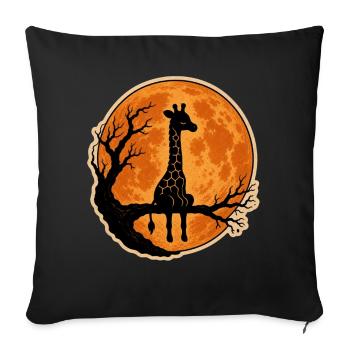 Giraffe with Full Moon Classic Halloween T-Shirt - Sofa pillowcase 17,3'' x 17,3'' (45 x 45 cm) - black - Front