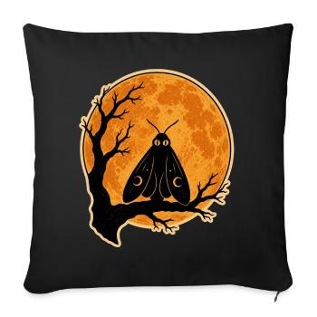Mothman Moth Full Moon T-Shirt Halloween Vintage - Sofa pillowcase 17,3'' x 17,3'' (45 x 45 cm) - black - Front