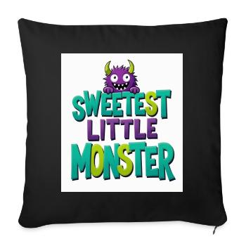 Das süßeste kleine Monster - Sofakissenbezug 45 x 45 cm - Schwarz - Vorne