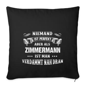 Männer-T-Shirt Beruf Zimmermann - Sofakissenbezug 45 x 45 cm - Schwarz - Vorne