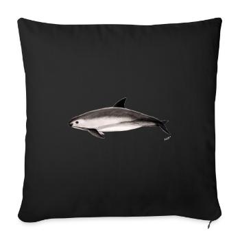 Vaquita marina - Mexican porpoise - Marsouin - Sofa pillowcase 17,3'' x 17,3'' (45 x 45 cm) - black - Front