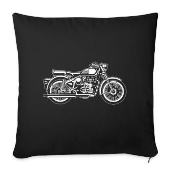 Motorcycle / Motorcycle 02_weiss - Sofa pillowcase 17,3'' x 17,3'' (45 x 45 cm) - black - Front