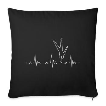 Calisthenics handstand heartbeat street workout - Sofa pillowcase 17,3'' x 17,3'' (45 x 45 cm) - black - Front