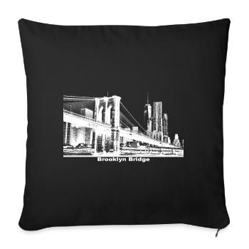 Brooklyn Bridge cadeau à New York - Housse de coussin décorative 45 x 45 cm - noir - Devant