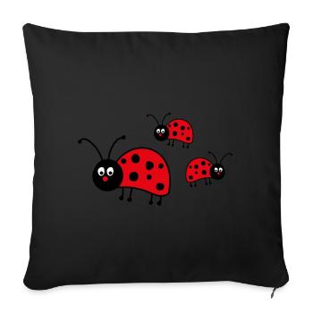 ladybug - Sofa pillowcase 17,3'' x 17,3'' (45 x 45 cm) - black - Front
