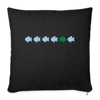 different fish différents poissons - Housse de coussin décorative 45 x 45 cm - noir - Devant