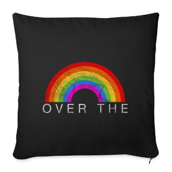 Regenbogen Logo - Sofakissenbezug 45 x 45 cm - Schwarz - Vorne