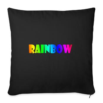 Rainbow - Sofa pillowcase 17,3'' x 17,3'' (45 x 45 cm) - black - Front