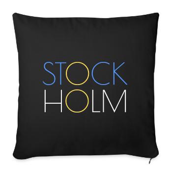 Stockholm logo - Sofa pillowcase 17,3'' x 17,3'' (45 x 45 cm) - black - Front