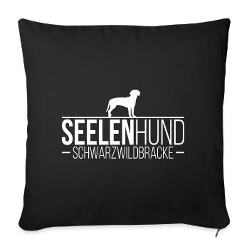 SCHWARZWILDBRACKE Seelenhund Jagdhund Wilsigns - Sofakissenbezug 45 x 45 cm - Schwarz - Vorne
