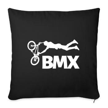 BMX Stunt Shirt for Freestyle Fans - Sofa pillowcase 17,3'' x 17,3'' (45 x 45 cm) - black - Front