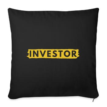 Investor - Aktien Börse Dividende - Sofakissenbezug 45 x 45 cm - Schwarz - Vorne