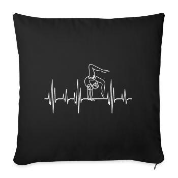 Heartbeat gymnast silhouette gymnast heartbeat - Sofa pillowcase 17,3'' x 17,3'' (45 x 45 cm) - black - Front