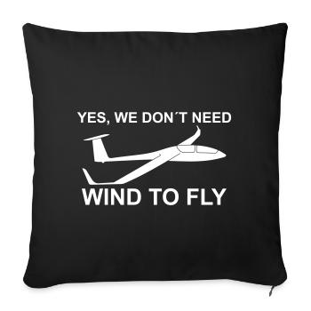 Wind Glider Pilot Thermique disant Glide Pilot - Housse de coussin décorative 45 x 45 cm - noir - Devant