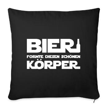Bier formte diesen schönen Körper - Sofakissenbezug 45 x 45 cm - Schwarz - Vorne