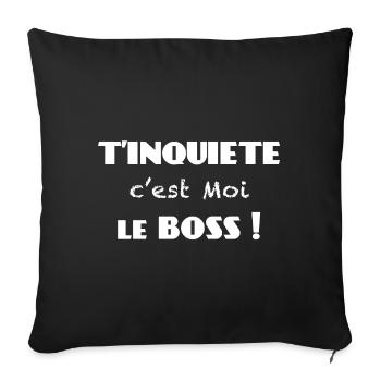 Humour patron, boss cadeau boss patron - Housse de coussin décorative 45 x 45 cm - noir - Devant