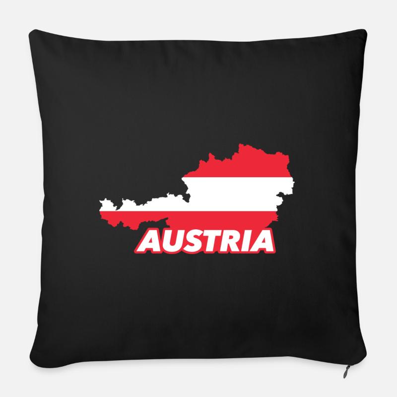 Österreich - Sofakissenbezug 45 x 45 cm - Schwarz